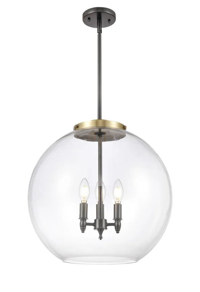 Ballston LED Pendant in Black Antique Brass (405|221-3S-BAB-G122-18-LED)