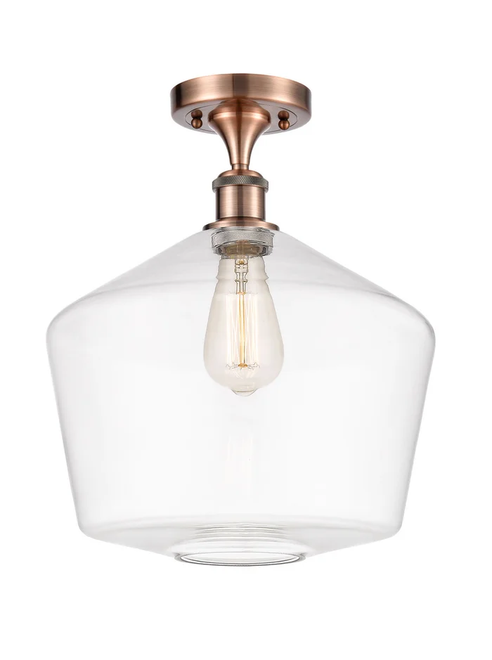 Ballston LED Semi-Flush Mount in Antique Copper (405|516-1C-AC-G652-12-LED)