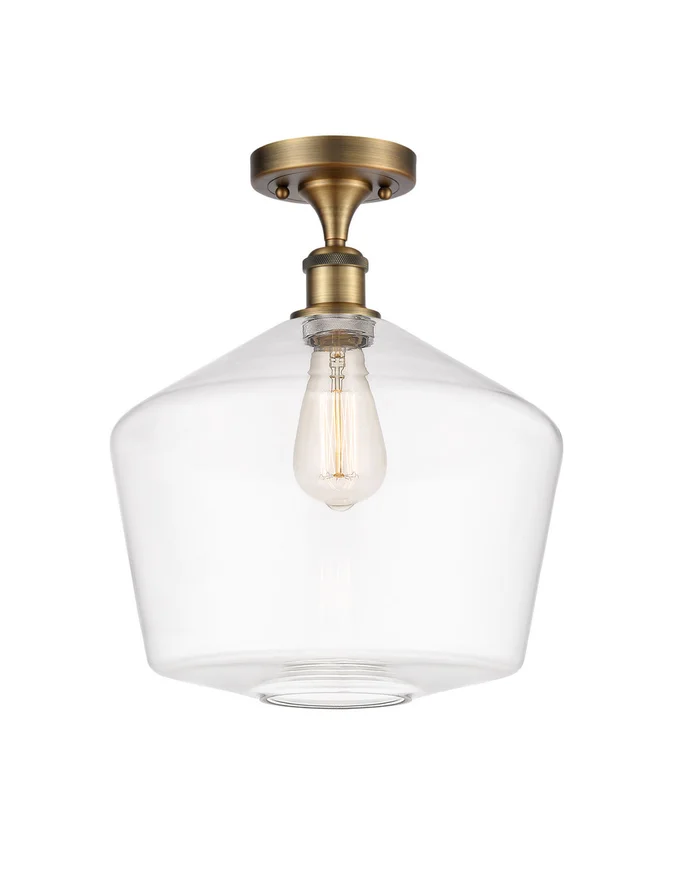 Ballston LED Semi-Flush Mount in Brushed Brass (405|516-1C-BB-G652-12-LED)