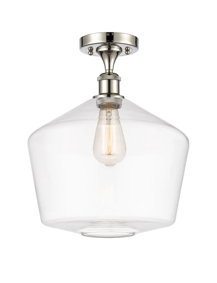 Ballston LED Semi-Flush Mount in Polished Nickel (405|516-1C-PN-G652-12-LED)