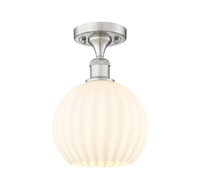 Ballston One Light Semi-Flush Mount in Brushed Satin Nickel (405|516-1C-SN-G1215-8)