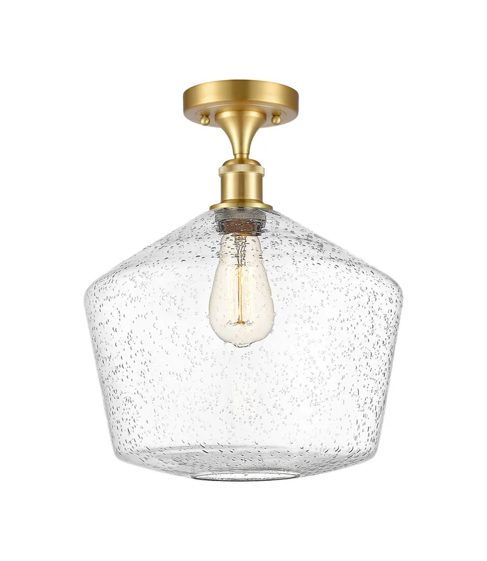 Ballston One Light Semi-Flush Mount in Satin Gold (405|516-1C-SG-G654-12)