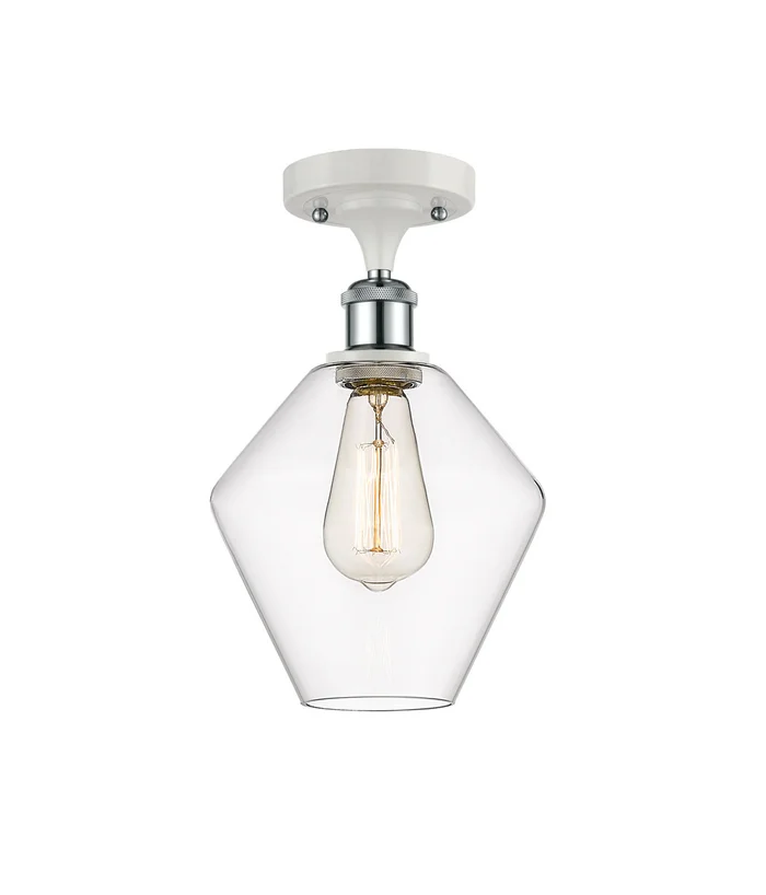 Ballston One Light Semi-Flush Mount in White Polished Chrome (405|516-1C-WPC-G652-8)