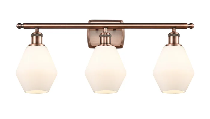 Ballston Three Light Bath Vanity in Antique Copper (405|516-3W-AC-G651-6)