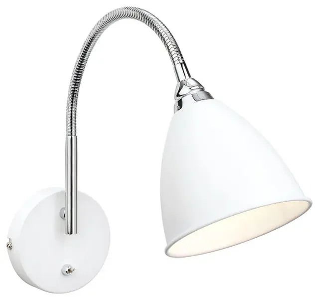 Bari White with Chrome Adjustable Wall Light