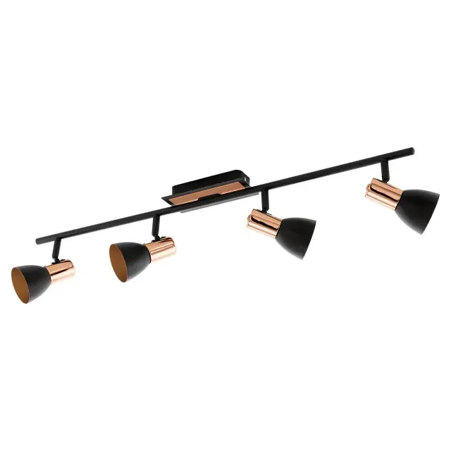 Barnham 4 Light Blackand Copper Bar Spotlight