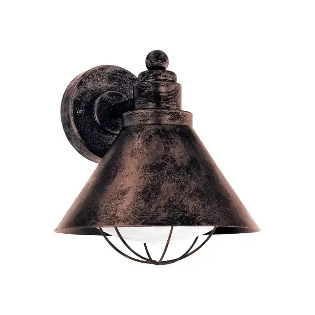 Barrosella Antique Copper with Opal IP44 Wall Light