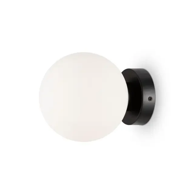 Basic Form Black with White Diffuser 15cm Wall Light