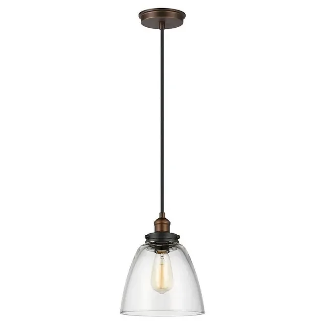 Baskin Aged Brass and Zinc Dome Pendant Light