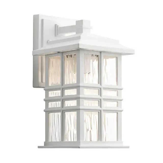 Beacon Square White Small IP44 Wall Light