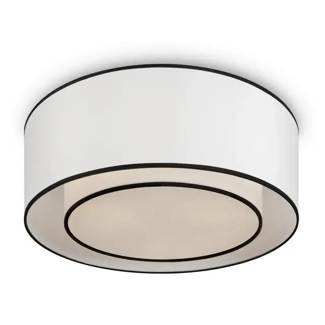 Bergamo 3 Light White with Black Flush Ceiling Light