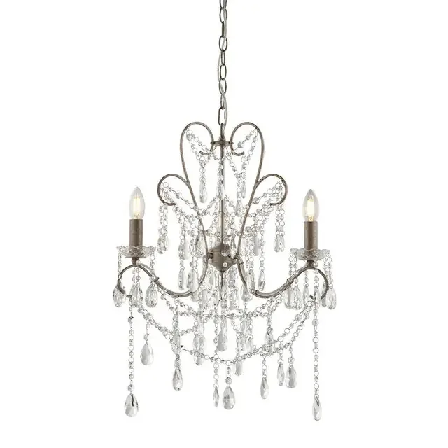 Berkley 3 Light Aged Silver with Crystal Pendant Light