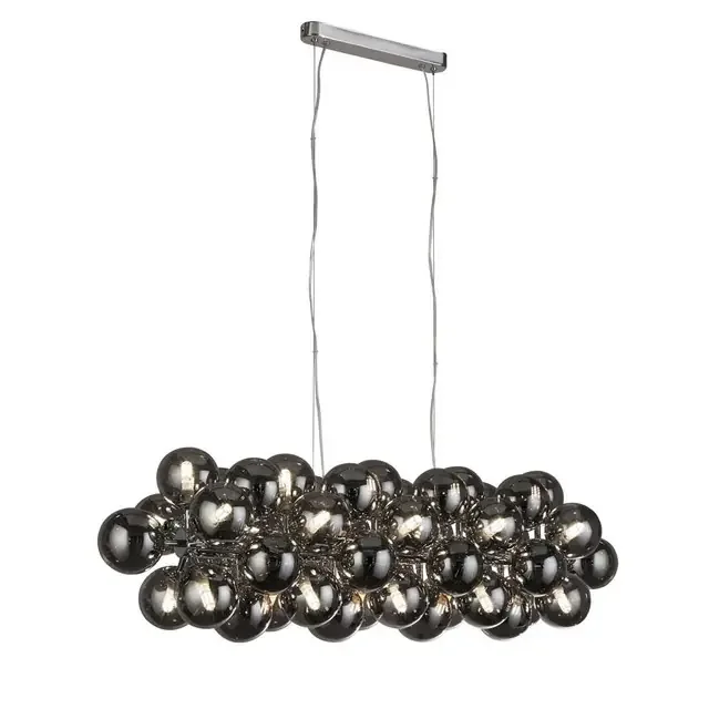 Berry 25 Light Chrome with Smoked Glass Pendant Light