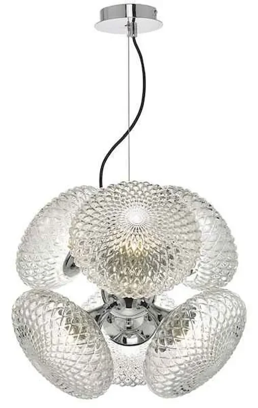 Bibiana 6 Light Polished Chrome And Clear Glass Pendant Light