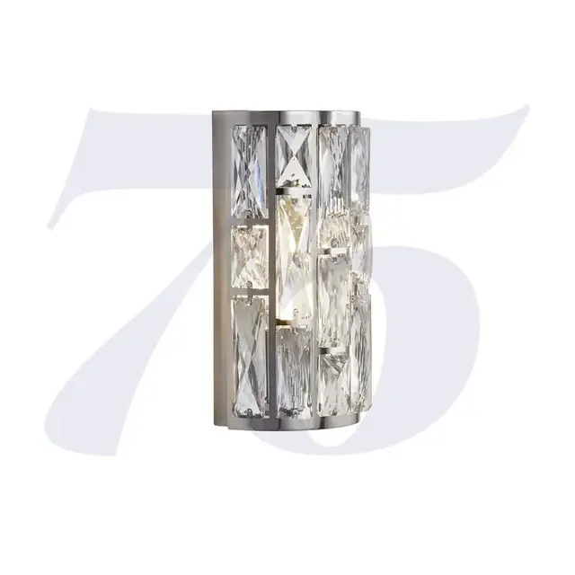 Bijou 2 Light Polished Chrome with Crystal Wall Light