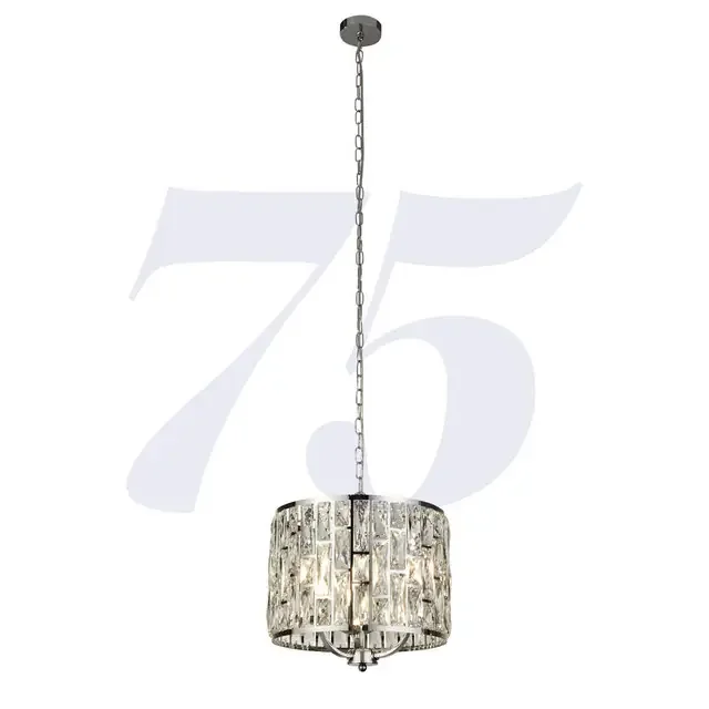 Bijou 3 Light Polished Chrome with Crystal Pendant Light