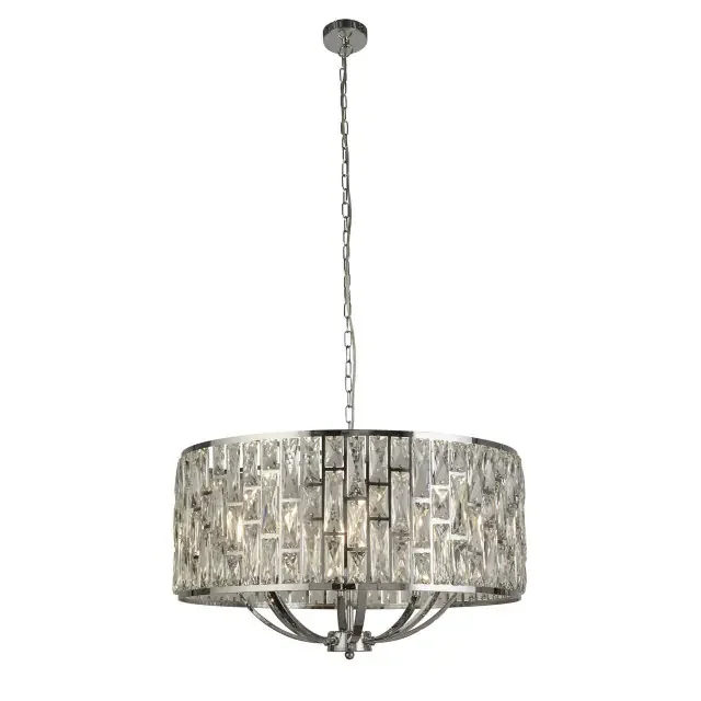 Bijou 8 Light Polished Chrome with Crystal Pendant Light