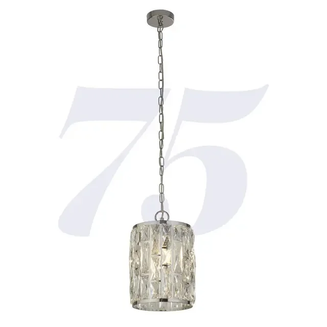 Bijou Polished Chrome with Crystal Single Pendant Light