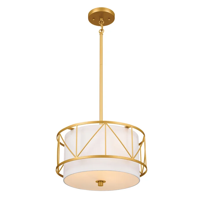 Birkleigh Three Light Pendant/Semi Flush in Classic Gold (12|52074CLG)