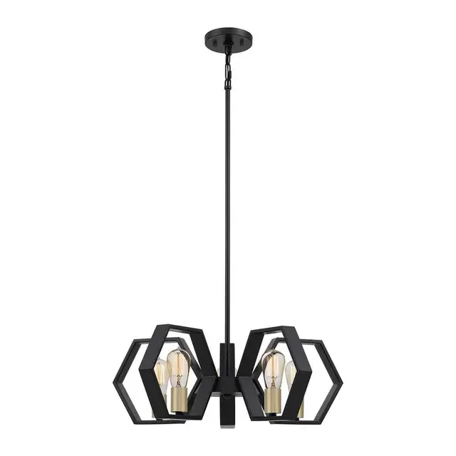 Bismarck 5 Light Earth Black Chandelier