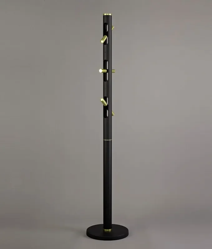 Black and Gold Adjustable LED Spotlight Floor Lamp