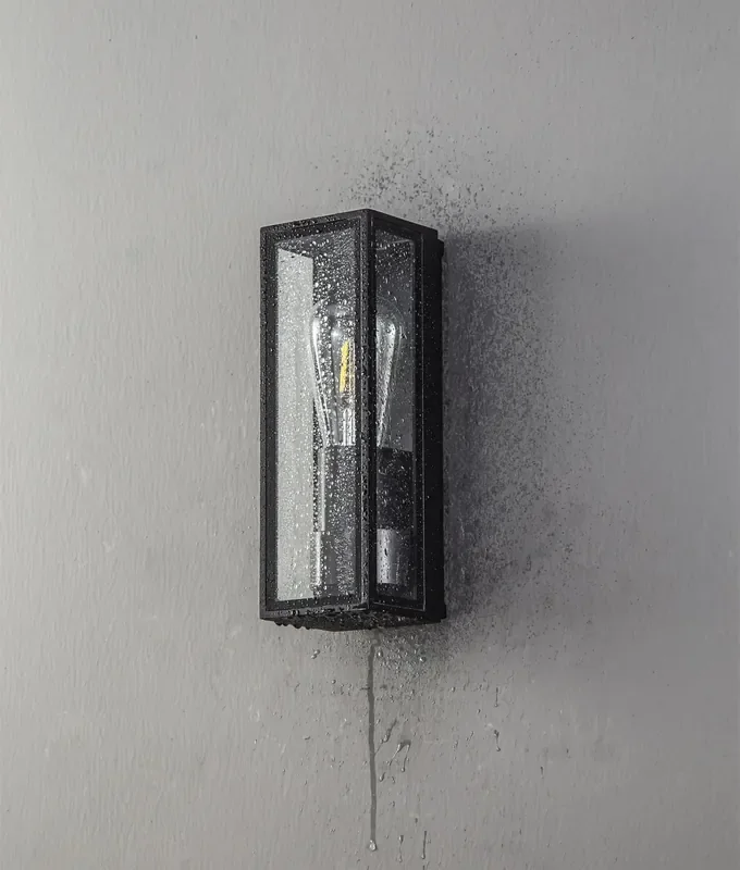 Black Box Clear Glass Flush Wall Light – IP65 Rated