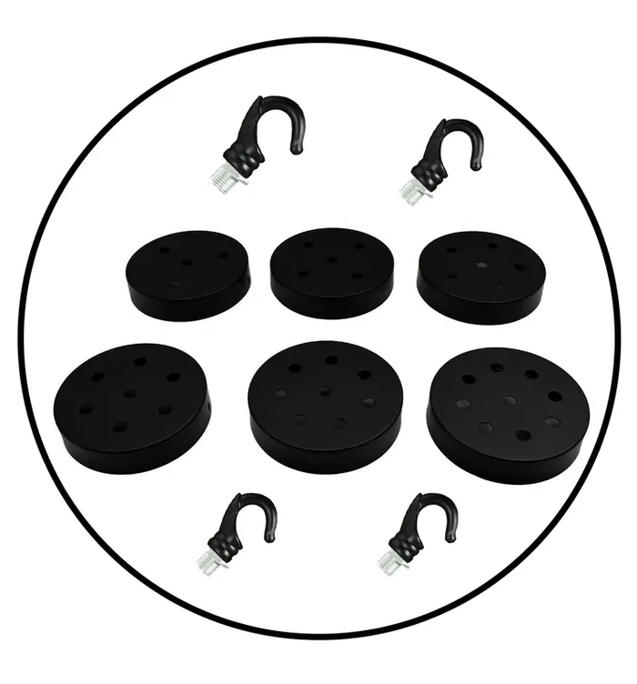 Black Ceiling Rose Hook Plate Light Fitting Chandelier