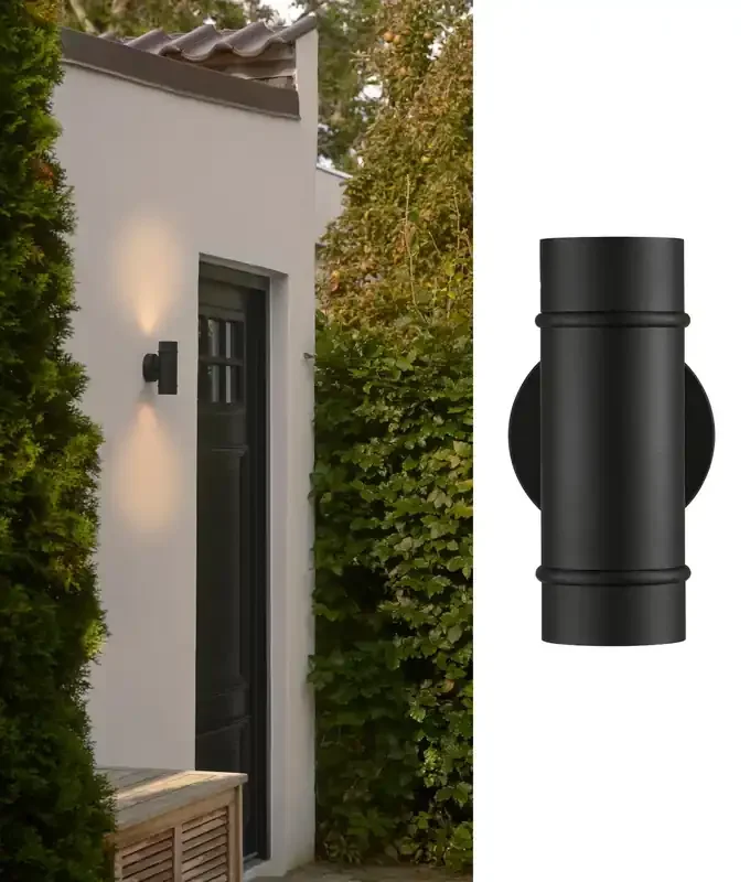 Black IP54 Up & Down Exterior Wall Light