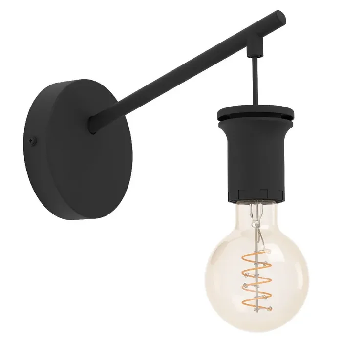 Black Metal Vintage Single Lamp Wall Light 220mm