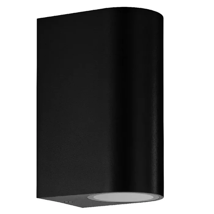 Black Outdoor Modern Curved Up and Down Wall Light IP44