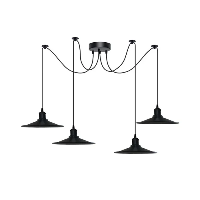 Black Vintage Spider 4 Pendant Ceiling Light – Without Bulbs