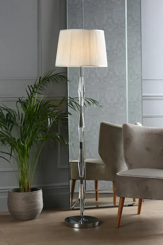 Blake Polished Chrome with Crystal Base Only Floor Lamp