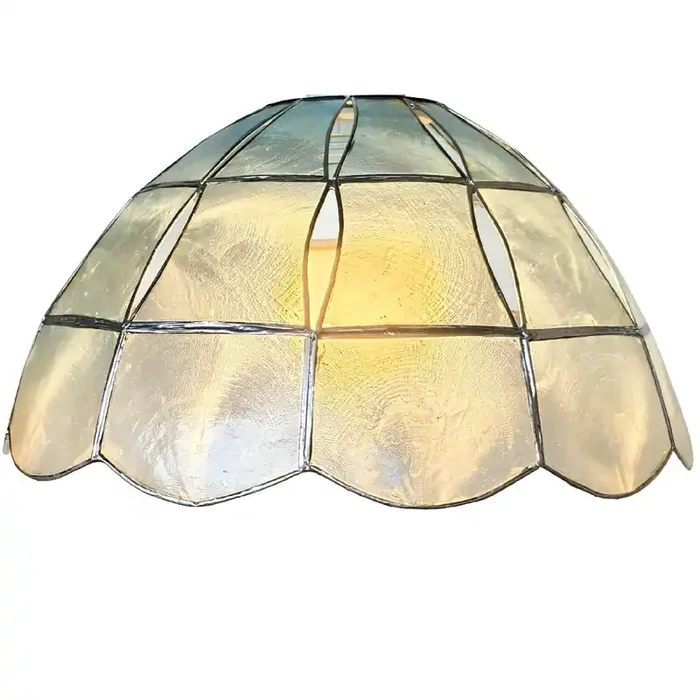 Blue Natural Opaque Capiz Shell Art Deco Vintage Easy Fit Dome Pendant Shade 26cm