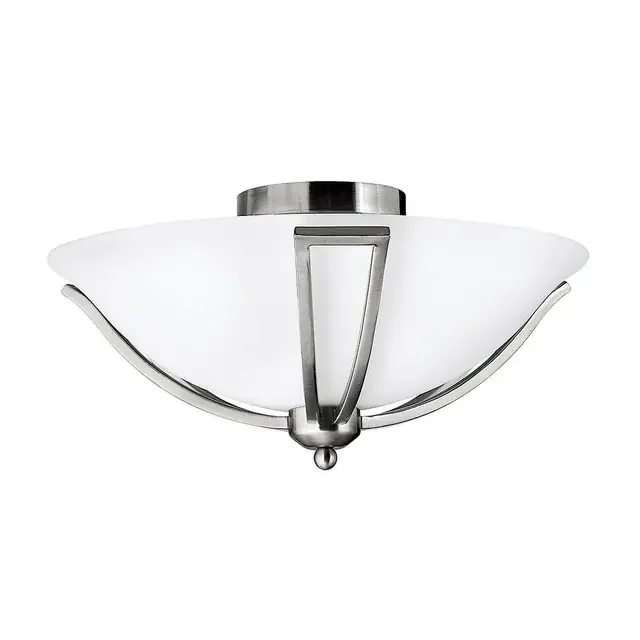 Bolla 2 Light Brushed Nickel Flush Ceiling Light