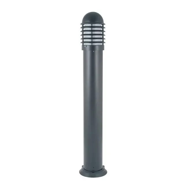 Bollard Black with Grill and PL Lamp 1m IP44 Bollard