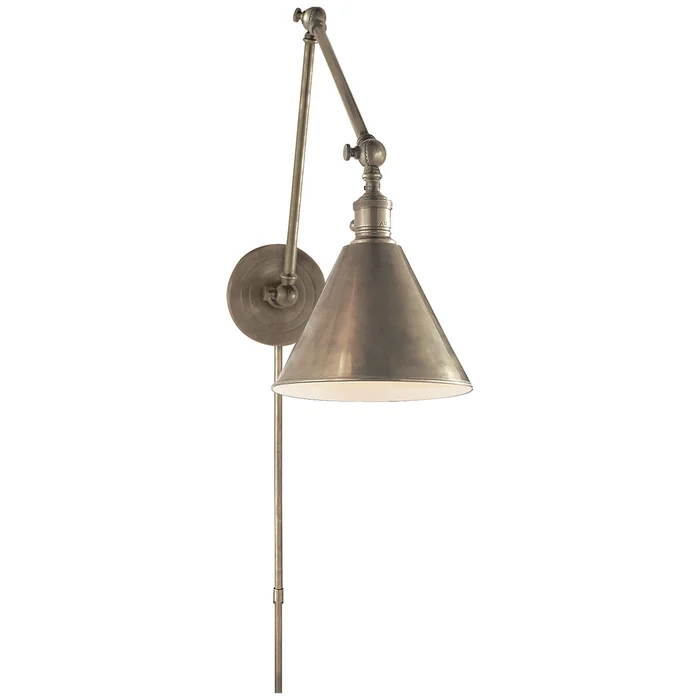 Boston Functional One Light Wall Sconce, Antique Nickel