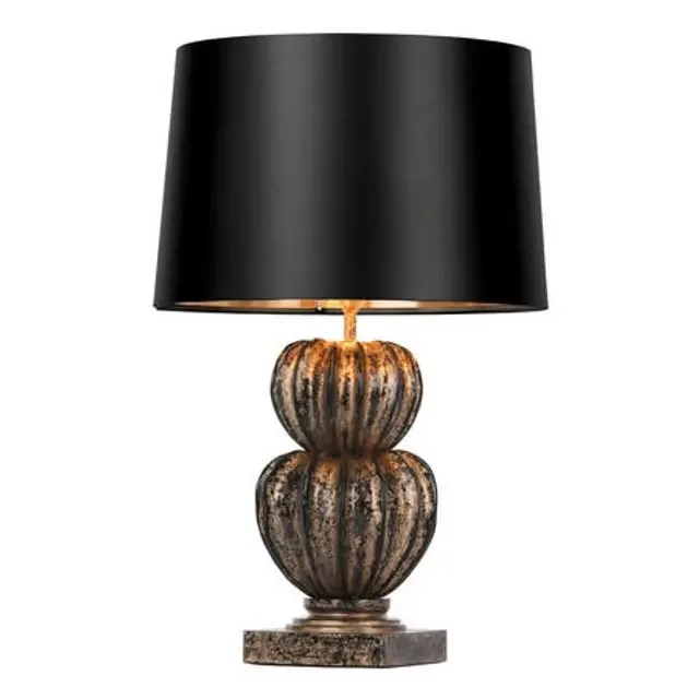 Botany Inky Black & Gold Lacquered Finish Table Lamp Base Only