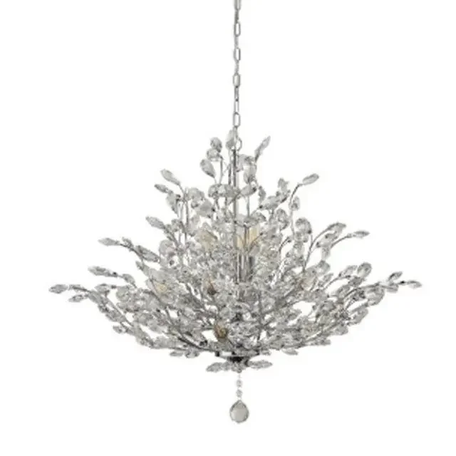 Bouquet 11 Light Chrome with Crystal Glass Pendnat Light