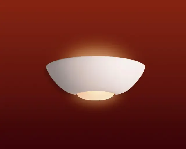 Bowled Ceramic Unglazed Paintable Wall Light