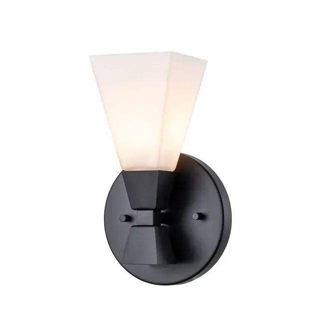 Bowtie Matt Black with Opal Diffuser Wall Light