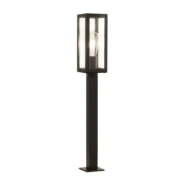 Box Black Rectangular Head Outdoor 90cm Bollard