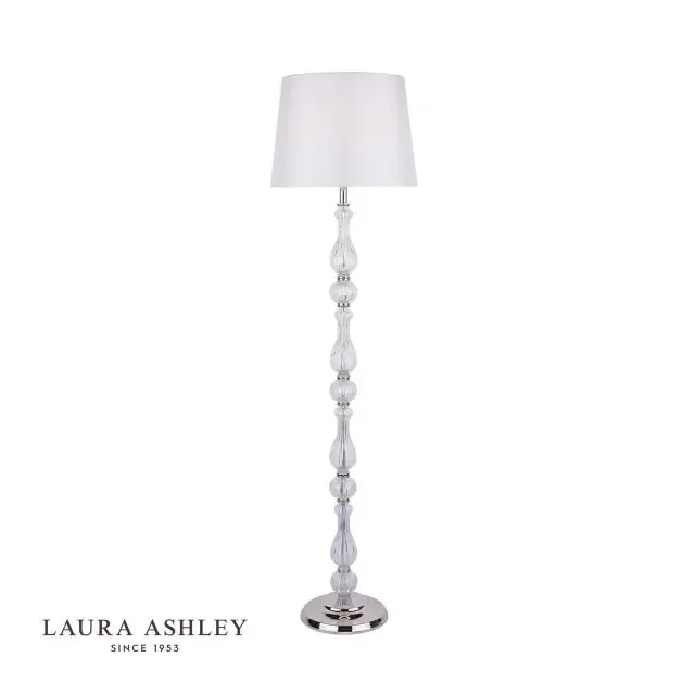 Bradshaw Polished Nickel with Cool Grey Shade Floor Lamp
