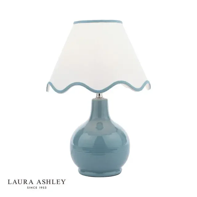 Bramhope Ceramic Blue with White Shade Table Lamp