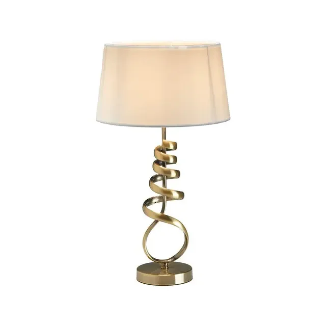 Brampton Satin Nickel with Soft Grey Shade Table Lamp
