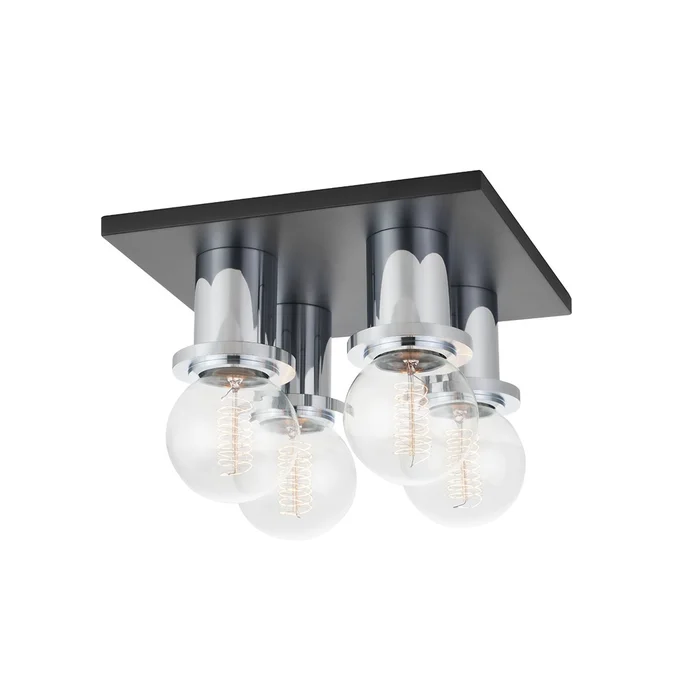 Brandi Four Light Flush Mount in Polished Chrome/Soft Black (428|H526504-PC/SBK)