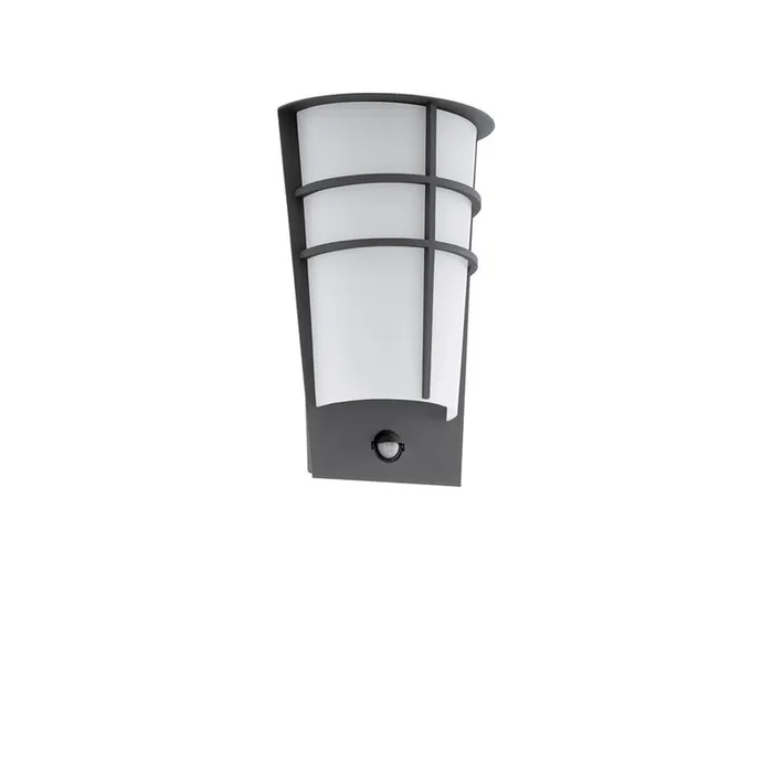 Breganzo 1 LED Anthracite Outdoor Modern Flush Wall Light with PIR