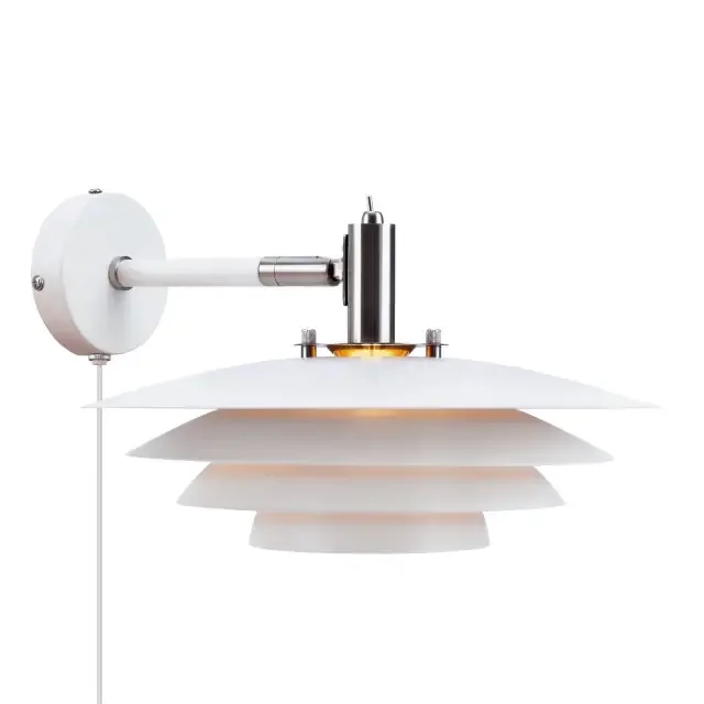Bretagne White Multi-Layered and Adjustable Shade Wall Light