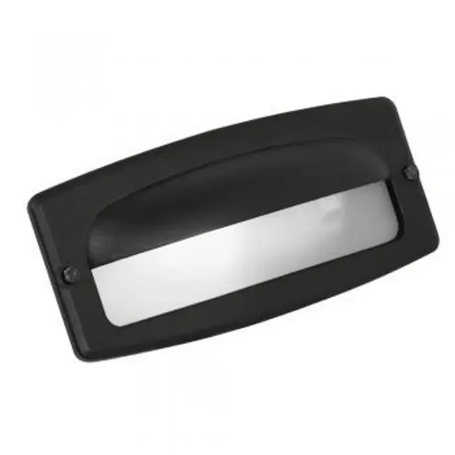 Brick Black with White Half Cover Diffuser IP44 Wall Recessed Light