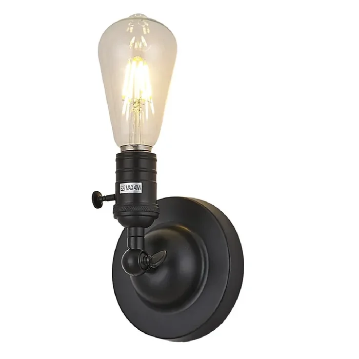 Britalia BR3023BK Matt Black Vintage Retro Wall Light Bracket