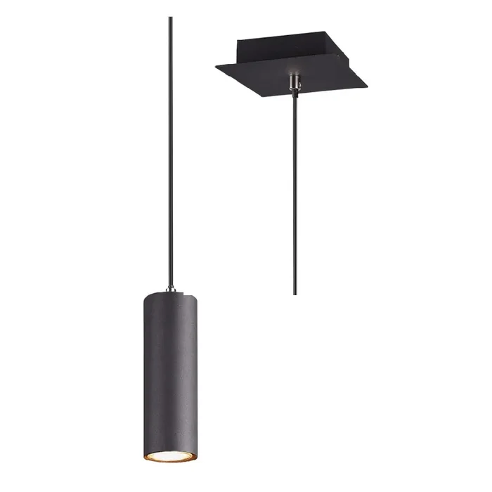 Britalia BR312400132 Matt Black Modern Cylindrical Pendant Spot Light 6cm